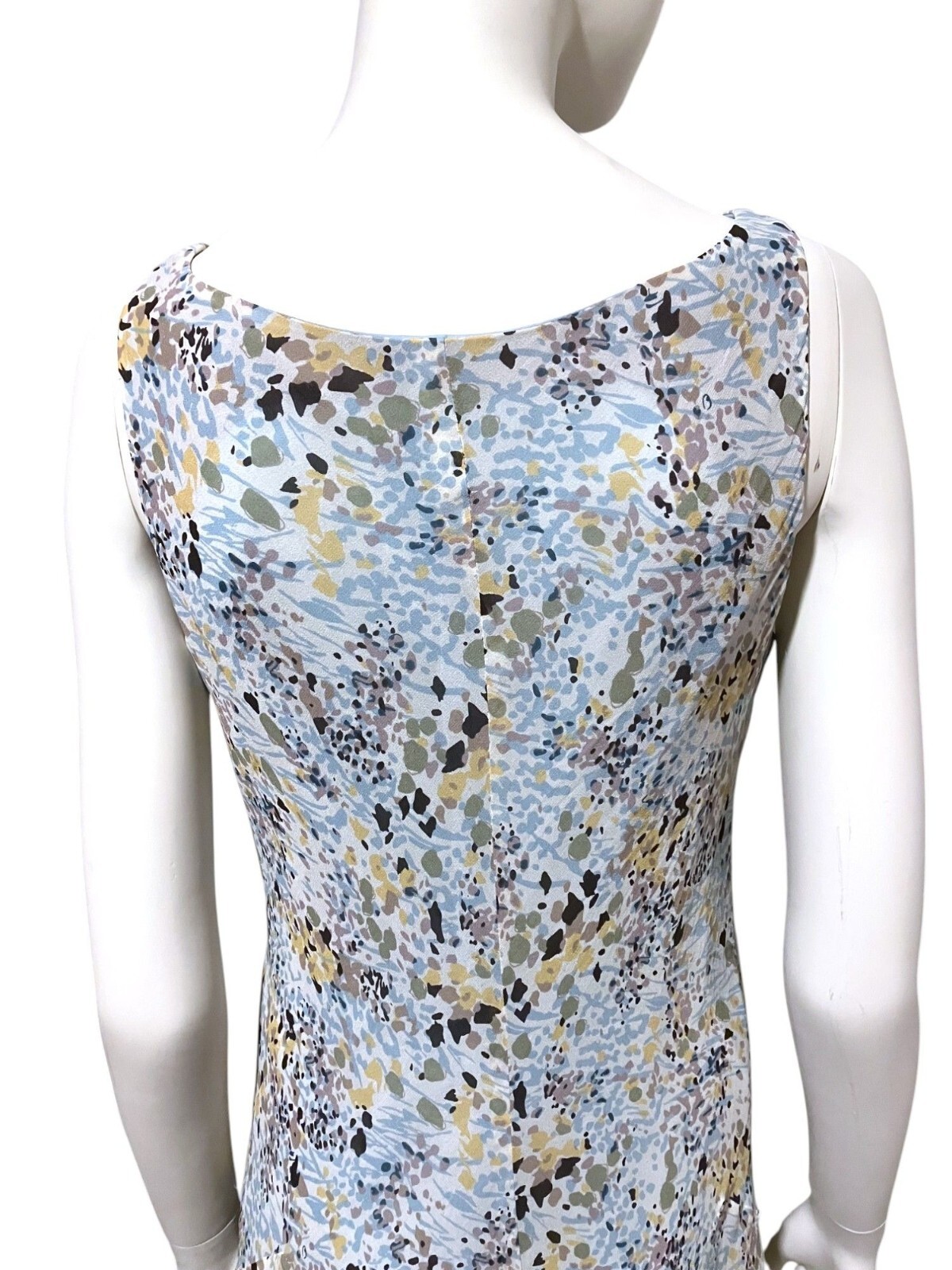 Y2K Jones New York Silk Sundress 12 Watercolor Wedding Formal Grad 100% Silk