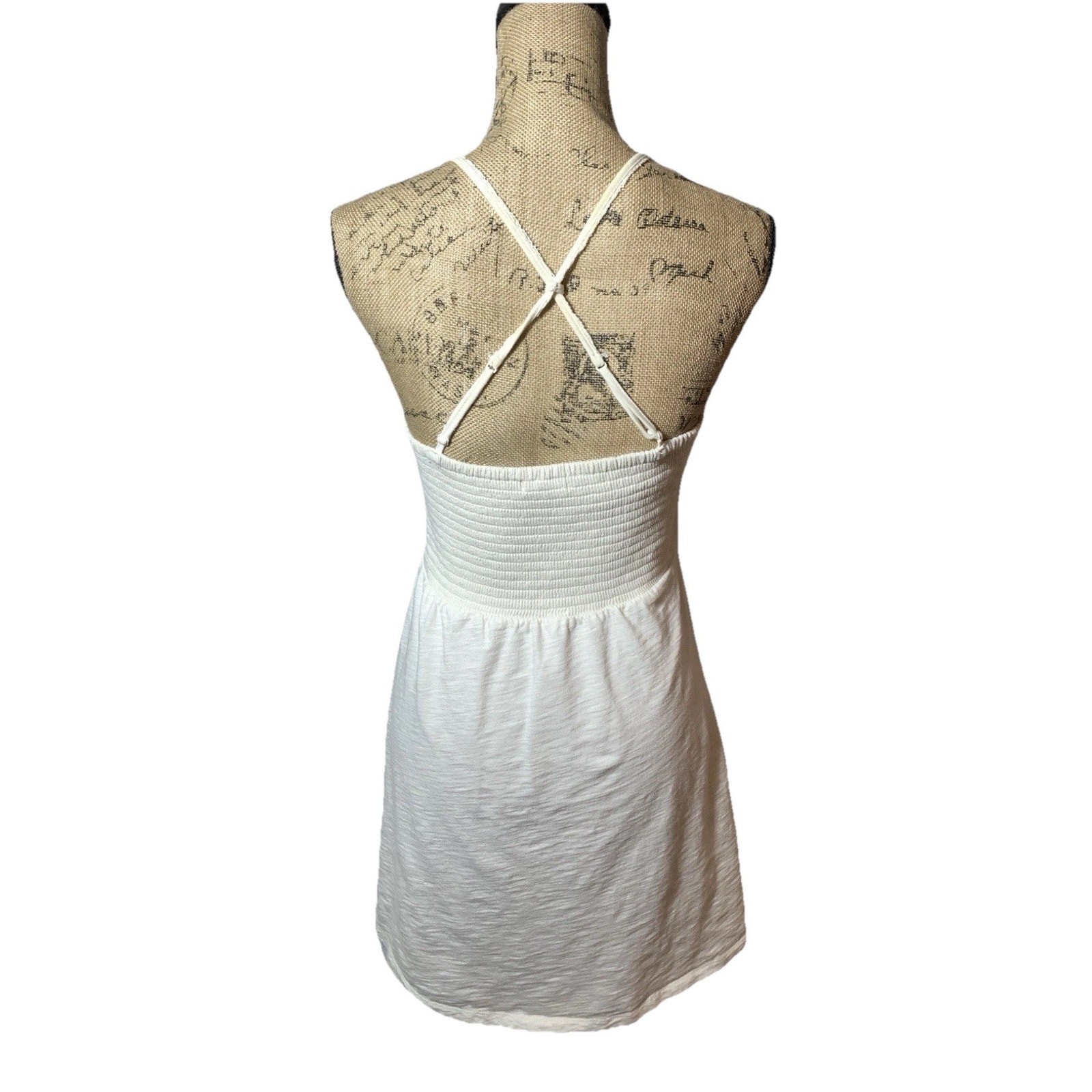American Eagle Dress Womens Small Crochet Babydoll 90s Y2K Ivory Pullover