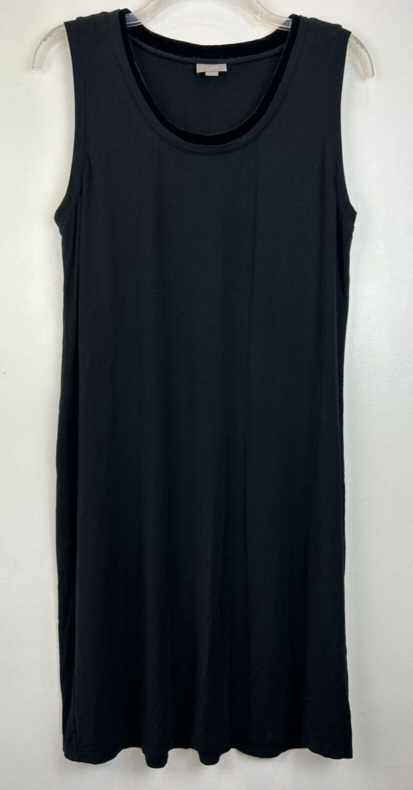 J Jill Dress Womens M Sleeveless Jersey Knit Black Velvet Lined Stretch Cocktail