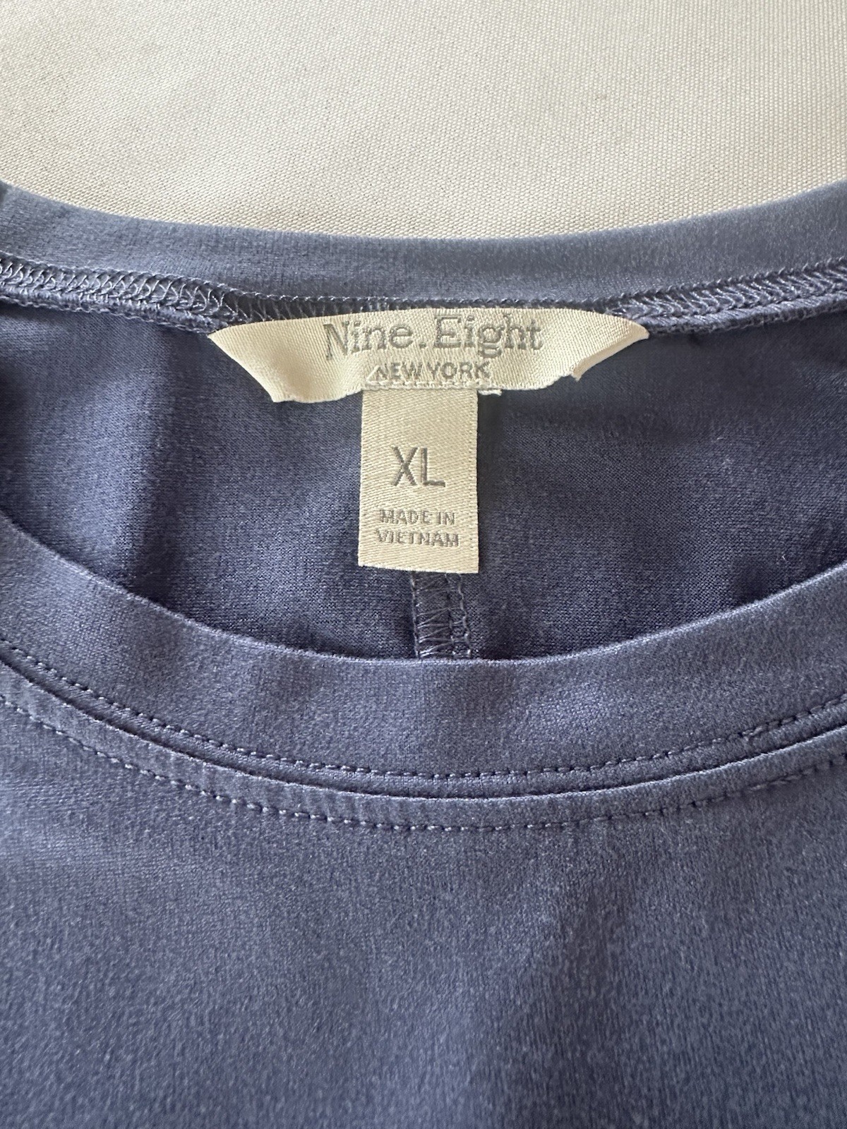 Nine Eight New York Womens Blue Round Neck Sleeveless Sheath Knit XL 9853NE