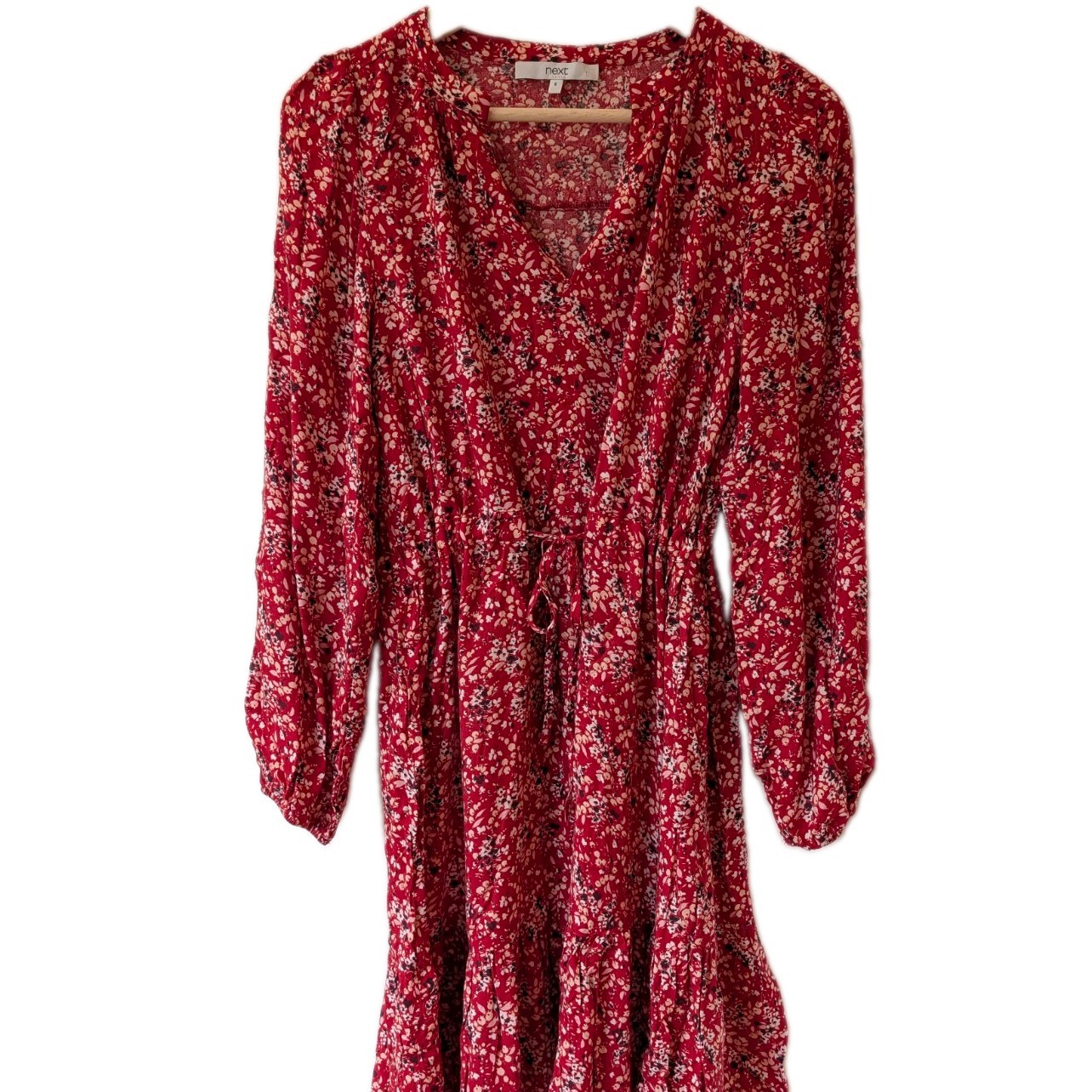 Next Red Floral Mini Dress – Size 6 (UK) / 34 (EUR) Fit and Flare Summer Dress