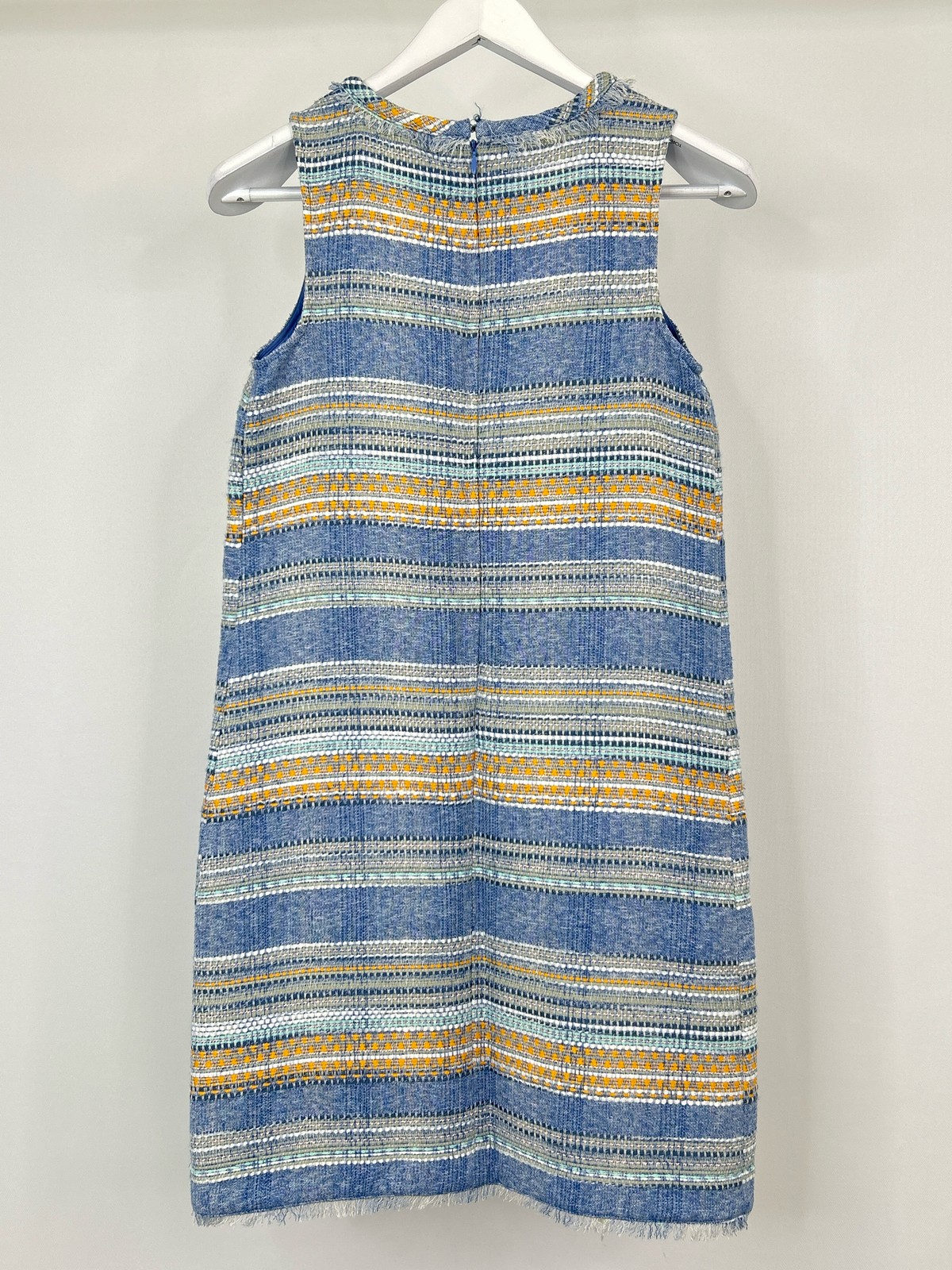 AKEMI + KIN Woven Sheath Dress SZ 0 BLUE PATTERN Women Lined Classic Pockets