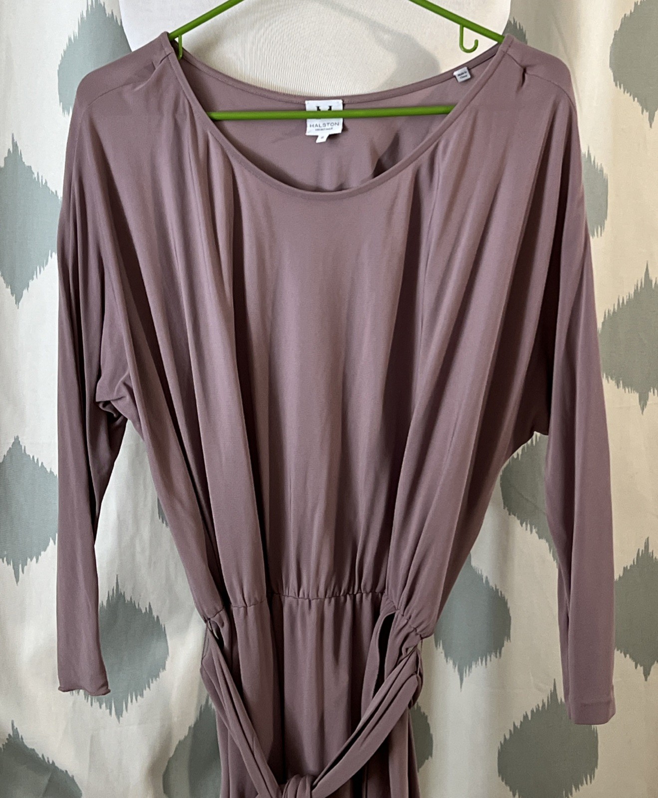 Halston Heritage Size 6 Dusty Rose Mauve Pull-On Jersey Batwing Sleeve Dress