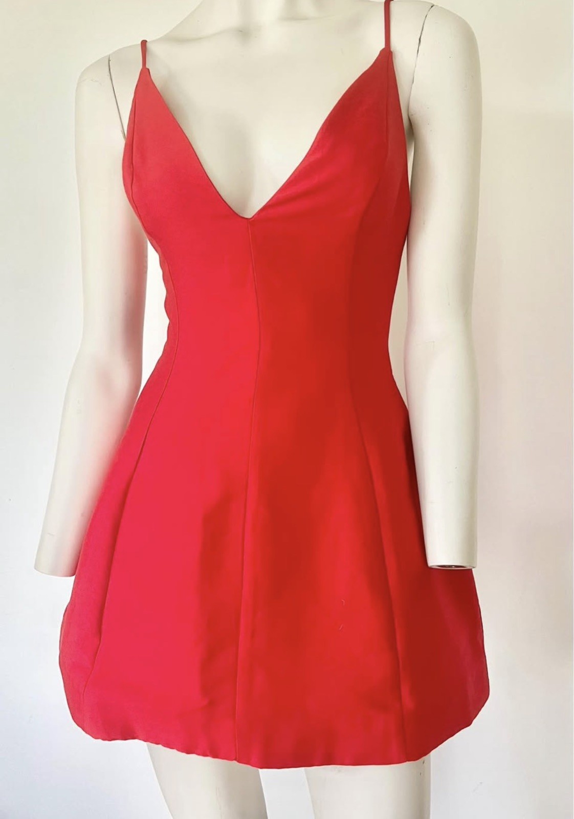 Showpo Sheeran Mini Dress Red Plunge A-Line Size AU 6 US 2 BNWT