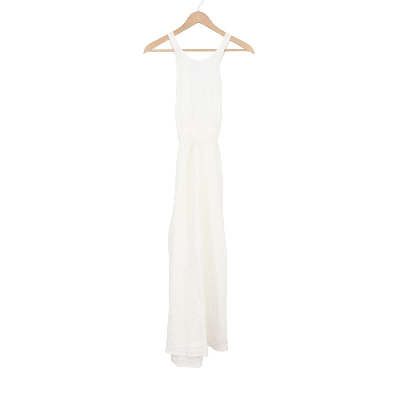 Little Moon Aritzia Aries White AirPlush Organic Cotton Gauze Midi Dress XS NEW