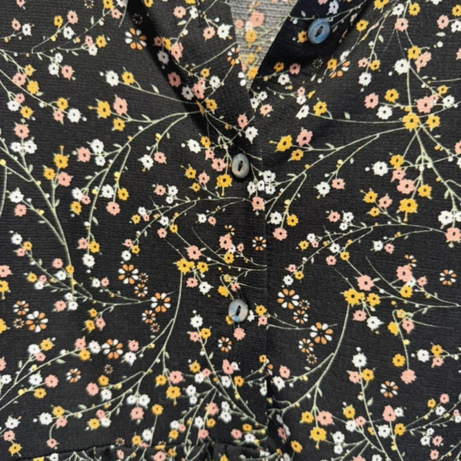 Max Studio Black Multicolor Floral Knit Midi Dress, lightweight ditsy floral, M
