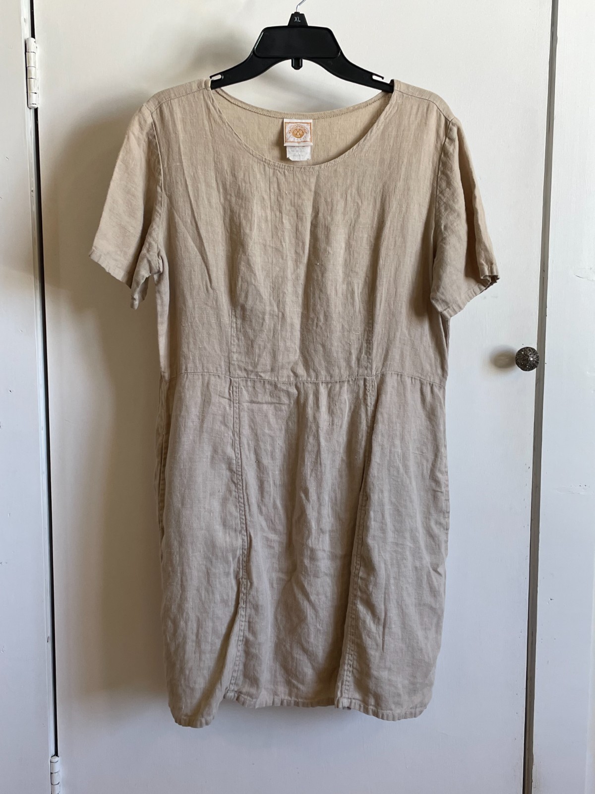 Vintage Tom Tom California 100% Linen Midi Dress Tunic Size Medium