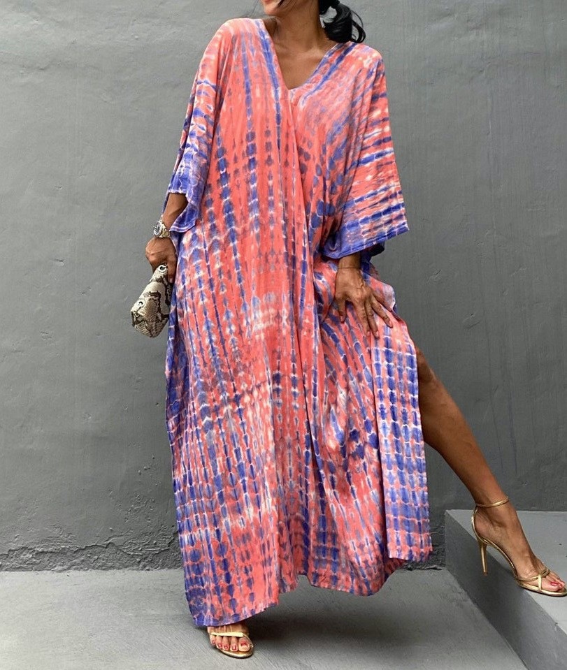 AU STOCK SOFT COTTON OVERSIZE KAFTAN TUNIC KIMONO DRESS BIKINI COVER UP dr213-10
