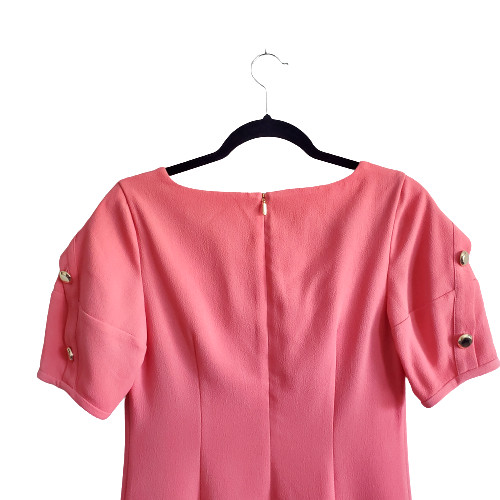 Trina Turk Women’s Lemonade Short Sleeve V-Neck Shift Mini Dress Ginger Size 0
