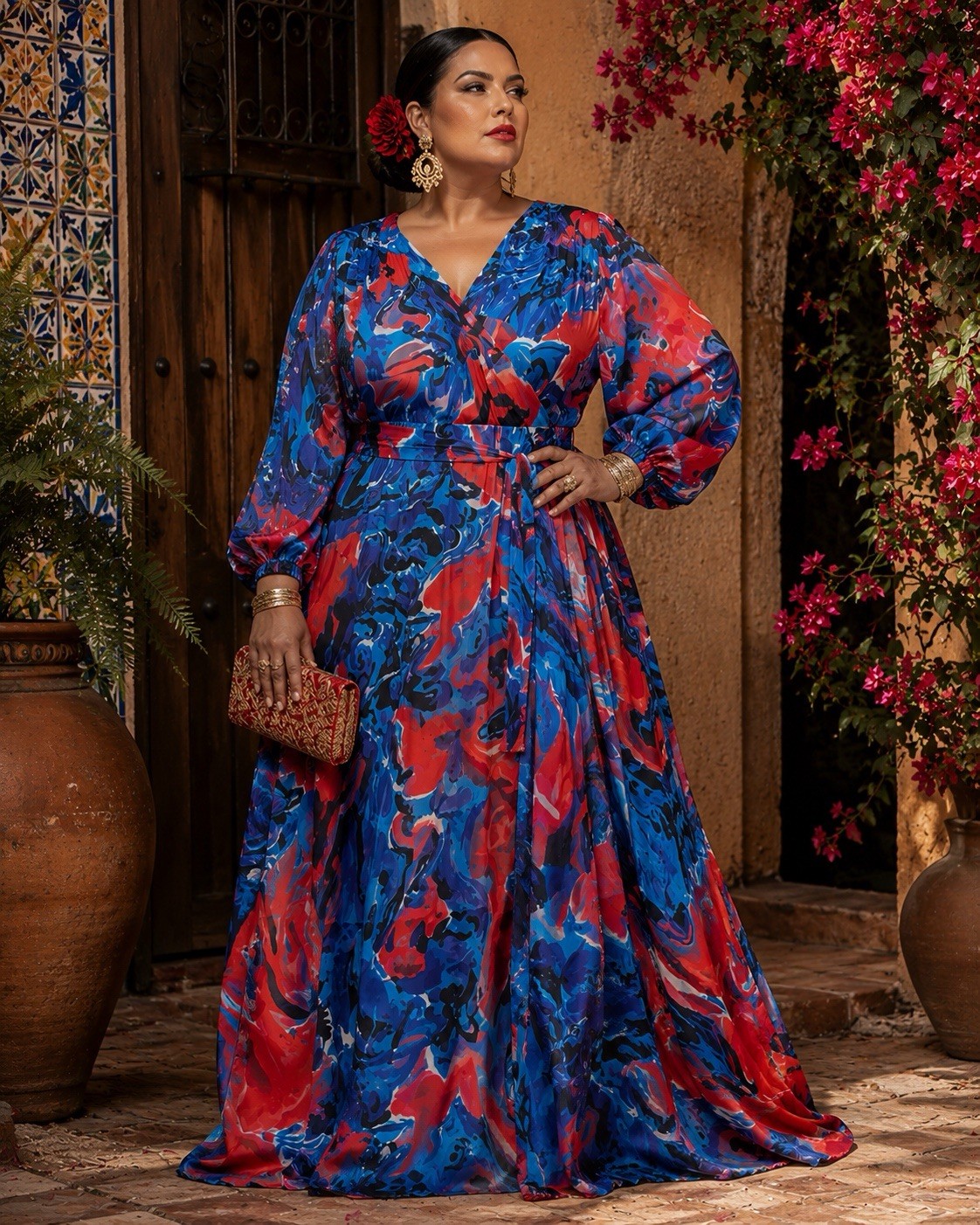 Multicolored Dress For Women Size 2X