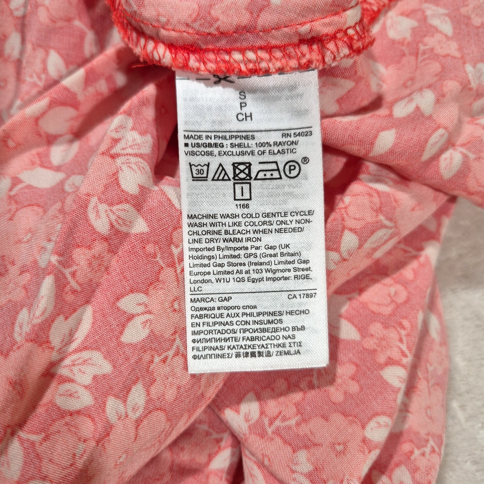 Gap Floral Sundress Women’s Small Orange White Fit & Flare Vacation Summer Boho
