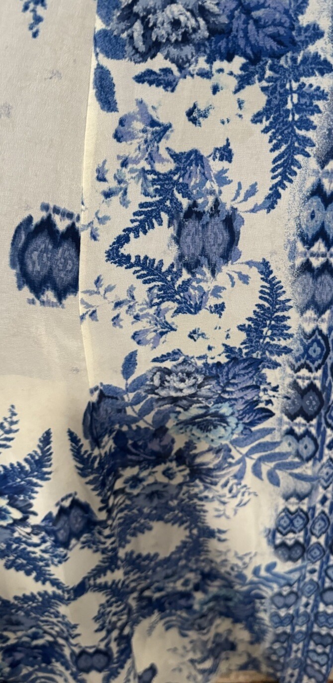 Encreme Dress Blue Eclectic Floral Print NWT Small Strappy Coastal Boho