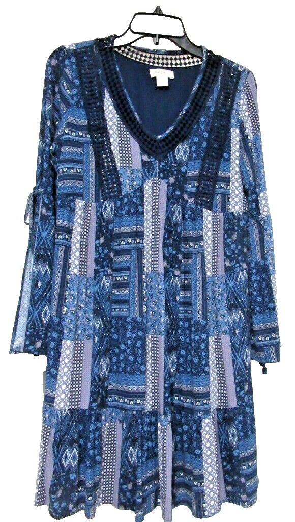 Women’s Boho Tiered Flouncy Hippie Festival Retro Dress Tassels Style& Co -Small