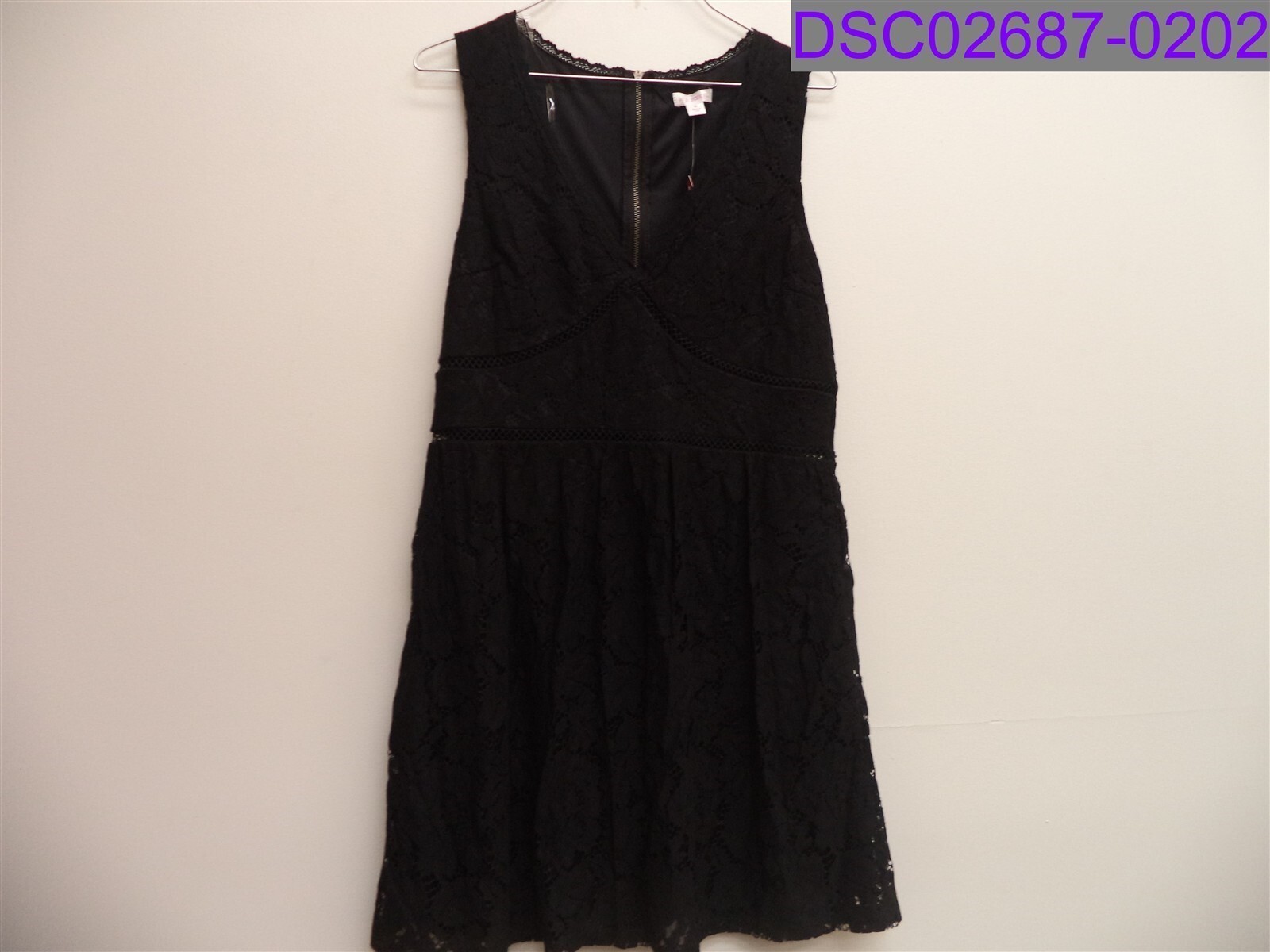 Jr Girls Medium Xhilaration Sleeveless V-Neck Lace Mini Dress Black JTD1219NNM