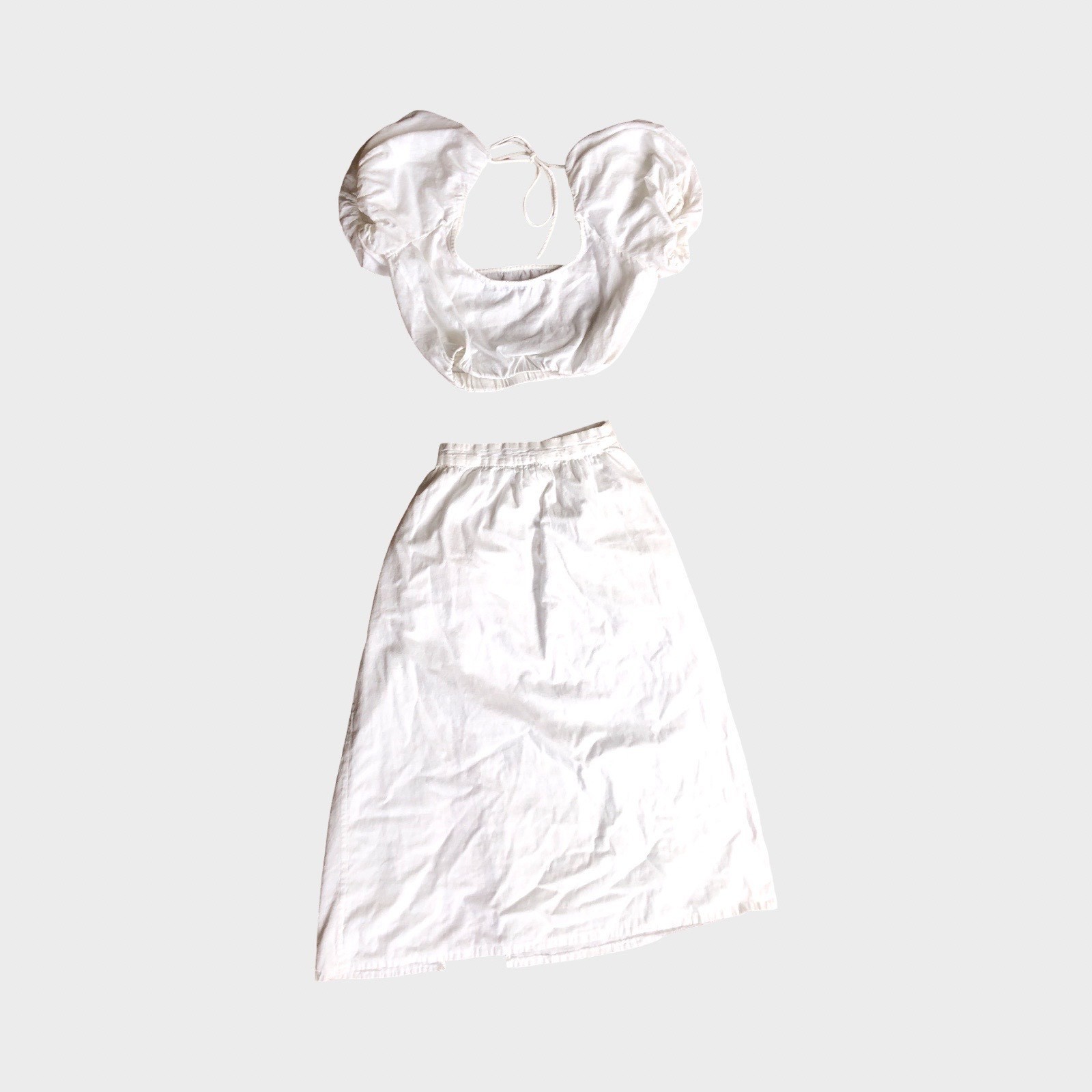 NA-KD Women’s Long Skirt Cropped Blouse Set White Size 34
