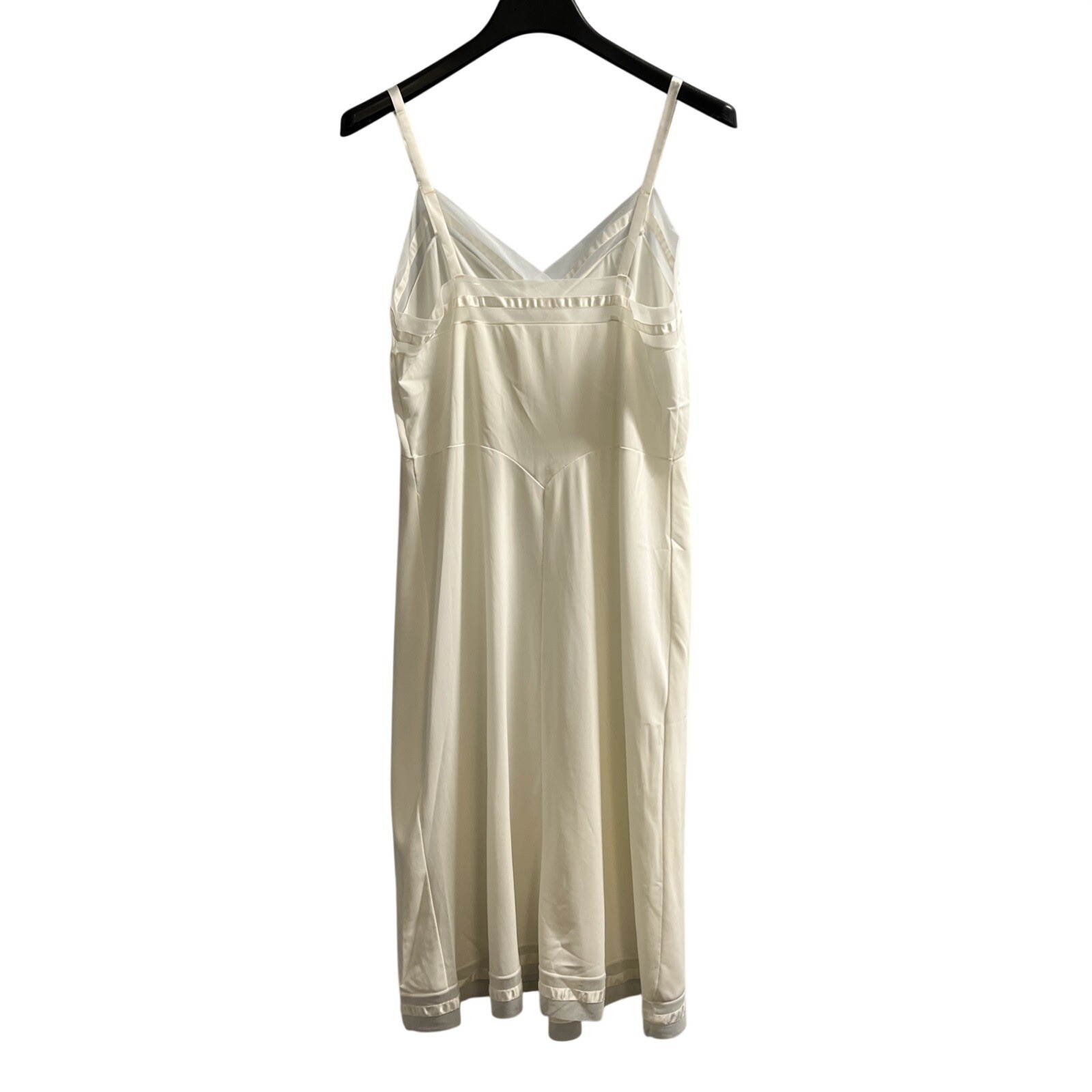 Vintage Y2K Dress Womens L White Nylon Babydoll Maxi Whimsigoth Fairy Coquette