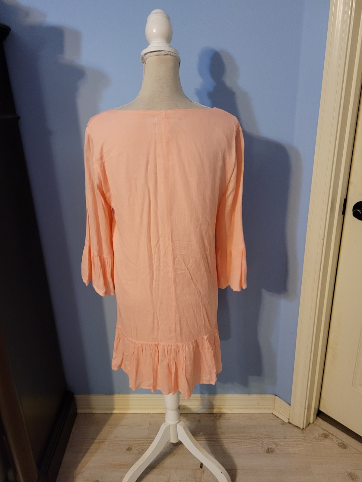 She & Sky Size Medium Dress Womens Pink Shift Round Neck