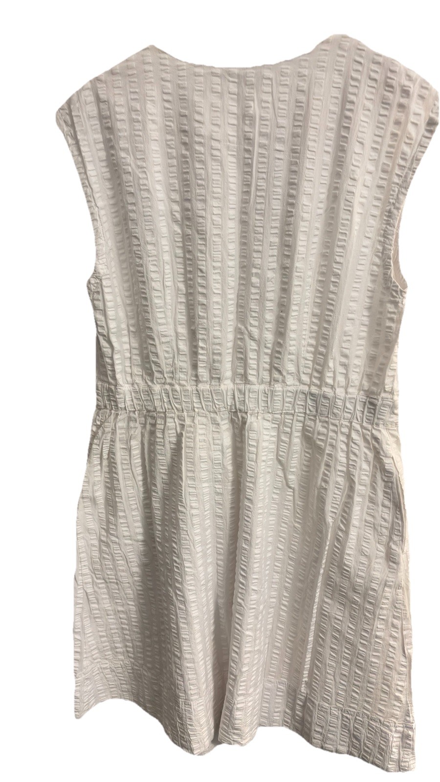 NWT Tommy Hilfiger white textured midi shirt dress sleeveless bow button XL