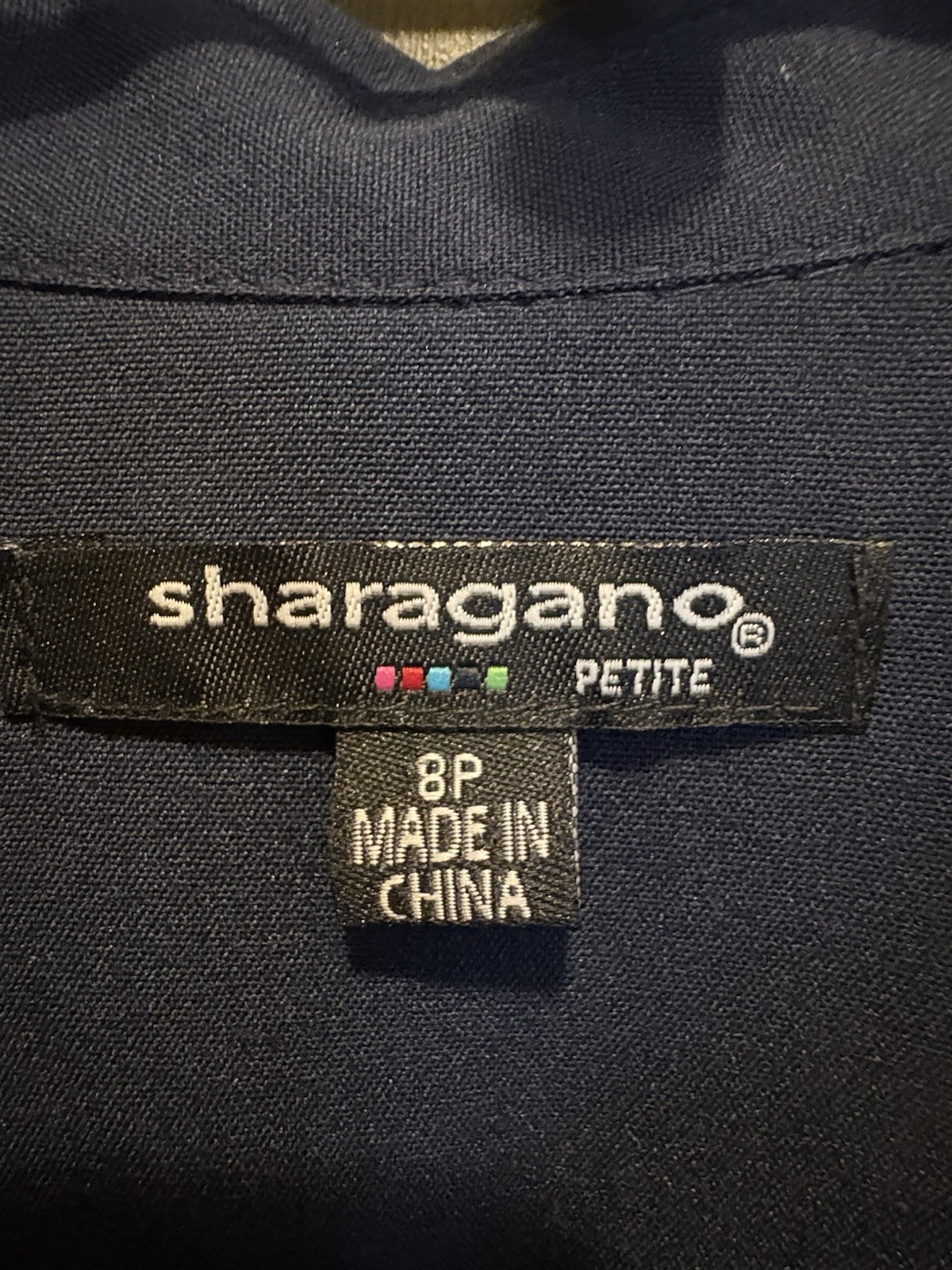 SHARAGANO Petite NWT 8P Navy Zipper Utility Dress Sleeve Belted Gold Buttons
