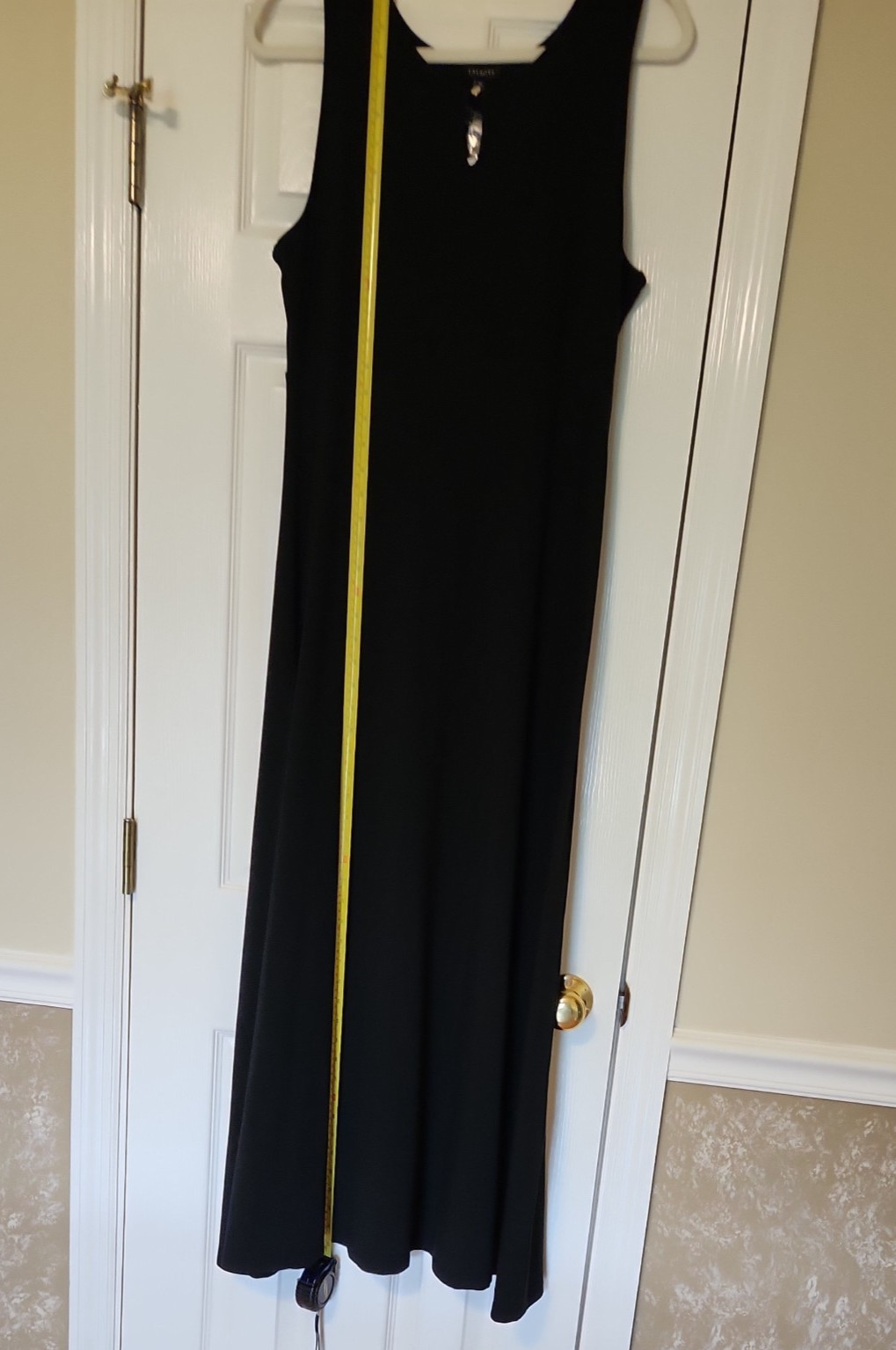 NWT Talbots Black Knit Long Maxi Classic Dress Keyhole Neckline Size Medium $99
