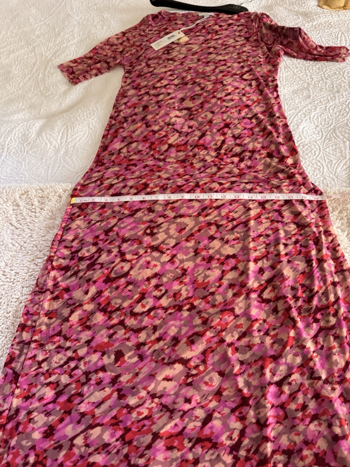 Johnny Was Jade Mina Pink Mesh Midi dress Medium NWT(double Mesh for lining)