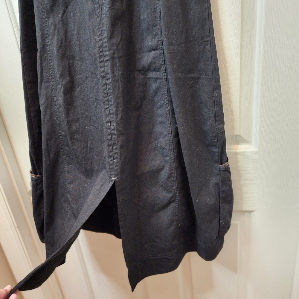 Animale Lab Institute Black Cotton Zip Pinafore Cargo Pocket Dress No. 1138-SW-0