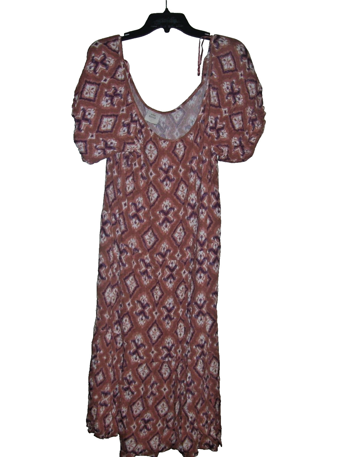 Knox Rose Dress Women size XS,S,M,L,XL,XXL Boho Puff Short Sleeve Cognac Paisley