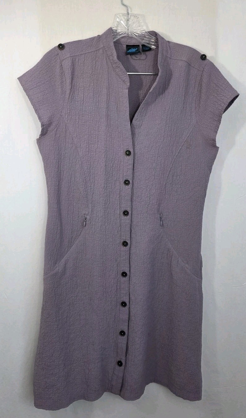Eastern Mountain Sports Sz L Shirt Dress Purple Packable Easycare Lightweight