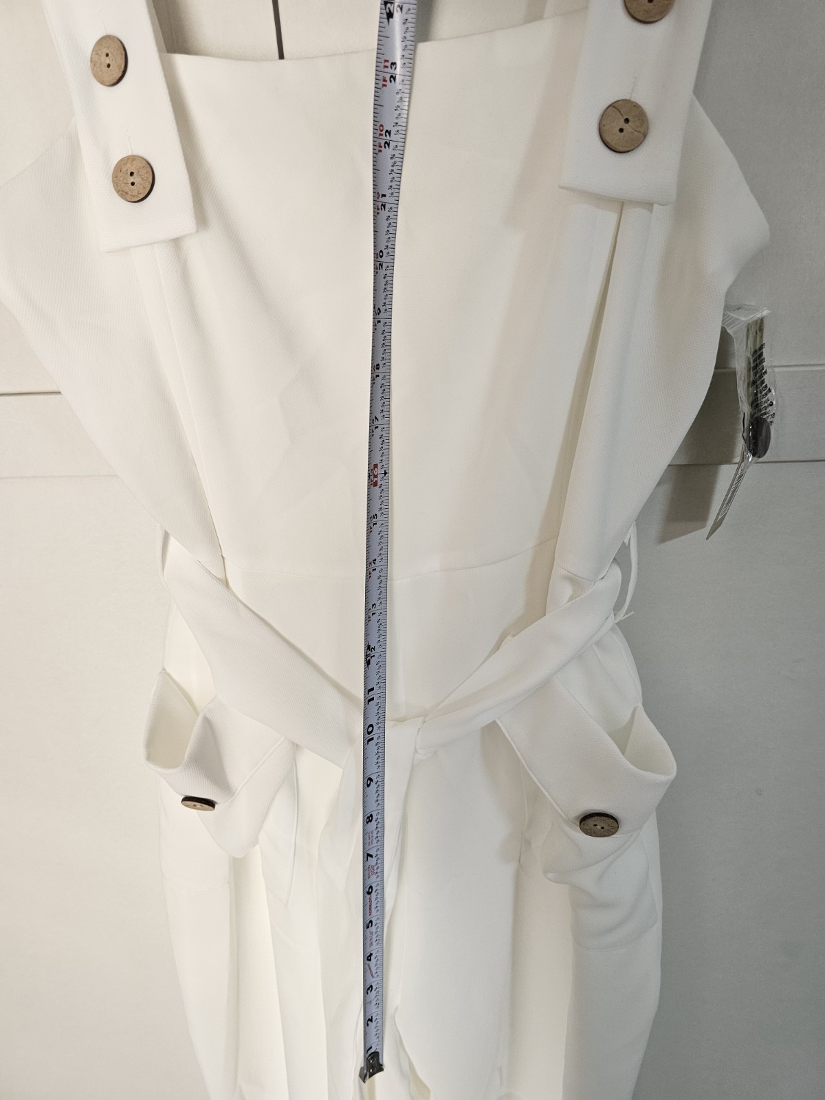 Gianni Bini Daphne Apron Jumpsuit White Ivory Wide Leg NWT Size 8 Bridal Career