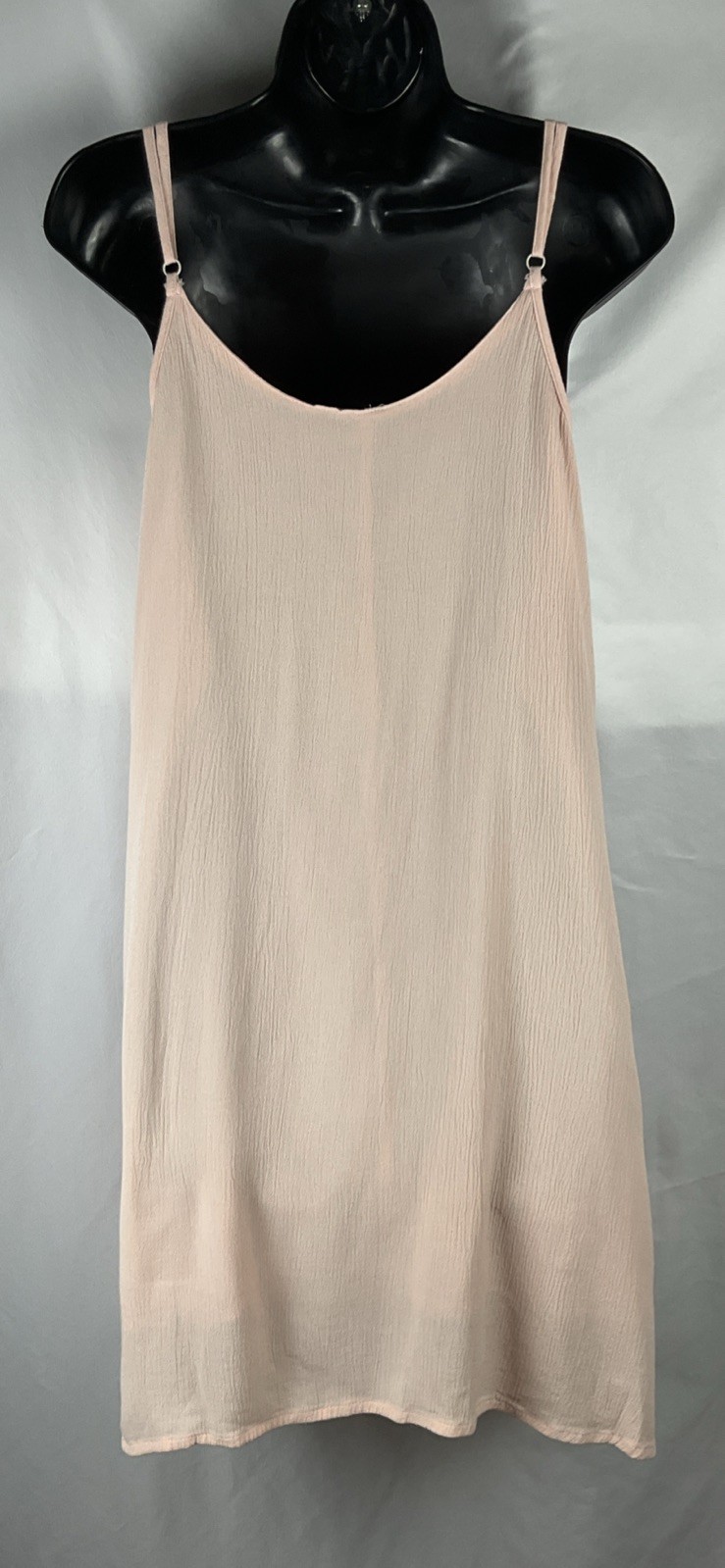 Roxy Women’s Medium Peach Slip Shift Mini Dress Lined Adjustable Straps Summer