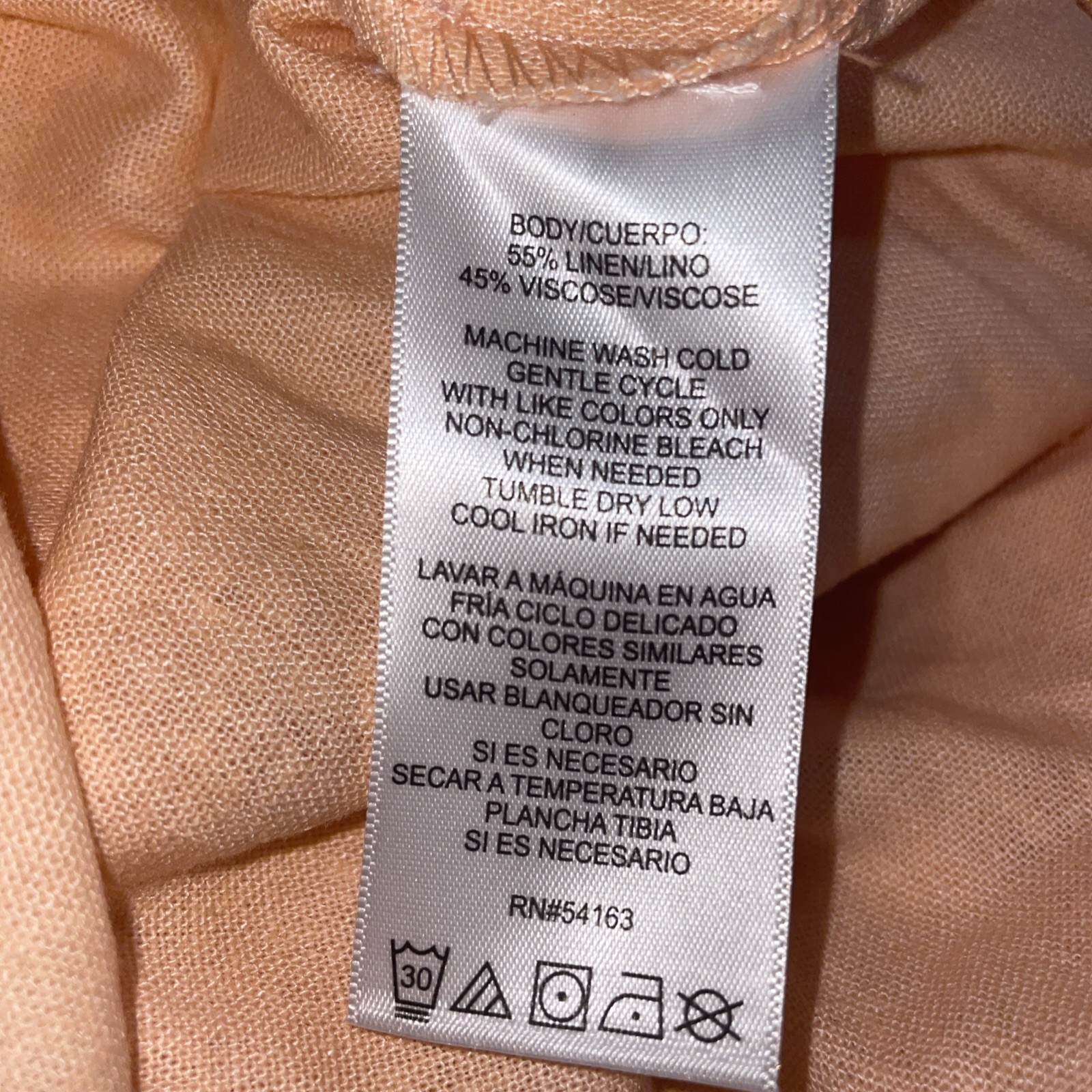 DKNY Light Coral Sleeveless V Neck Summer Slit Maxi Linen Blend Sun Dress S NWT