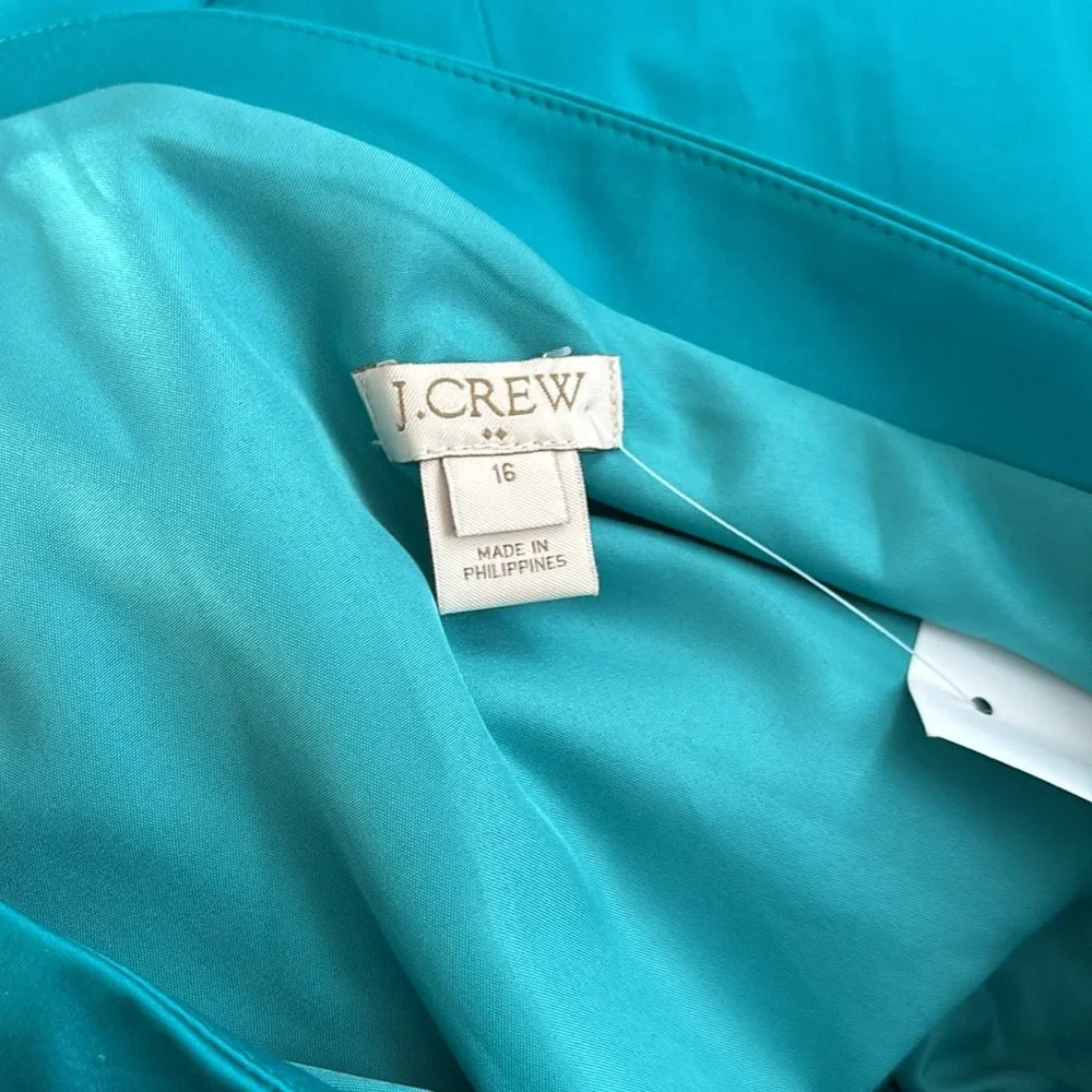 J.Crew Teal One-Shoulder Sheath Dress Size 16