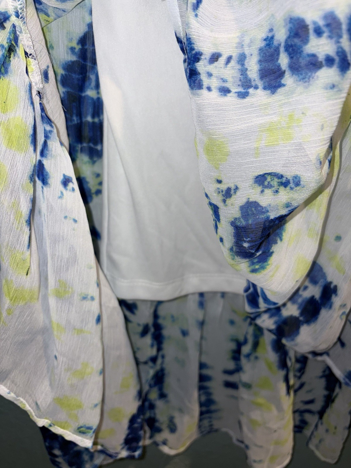 DKNY Midi Dress Size 0 Tie Dye Multicolor Twist Front Waist New W/ Tags $139