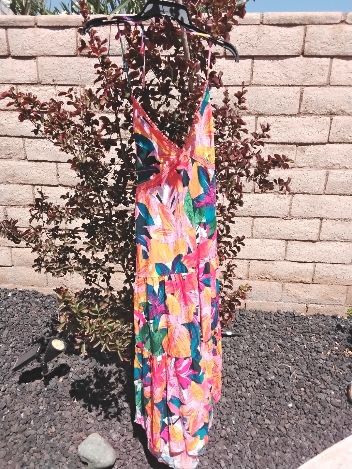 Women’s Sleeveless Floral Tribal Boho Shift Tank Sun Dress Size Small