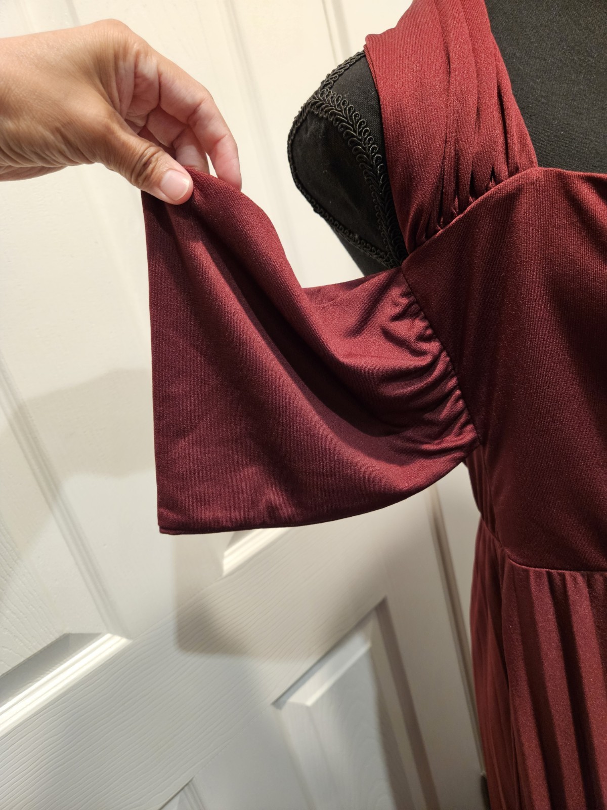 ASOS DESIGN Burgundy Solid Maxi Dress Long Women’s Regular US 12