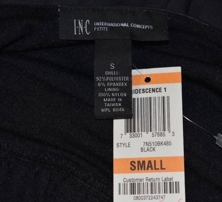 INC. International Concepts Black Sheen Sleeveless Bubble Dress Small NEW $119