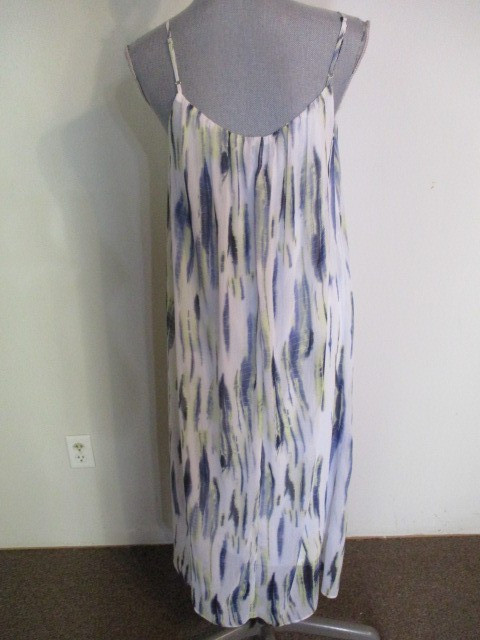 DKNY FAB! Tie Dye Crinkle Chiffon Lined Slip Tank Maxi Dress Size Small
