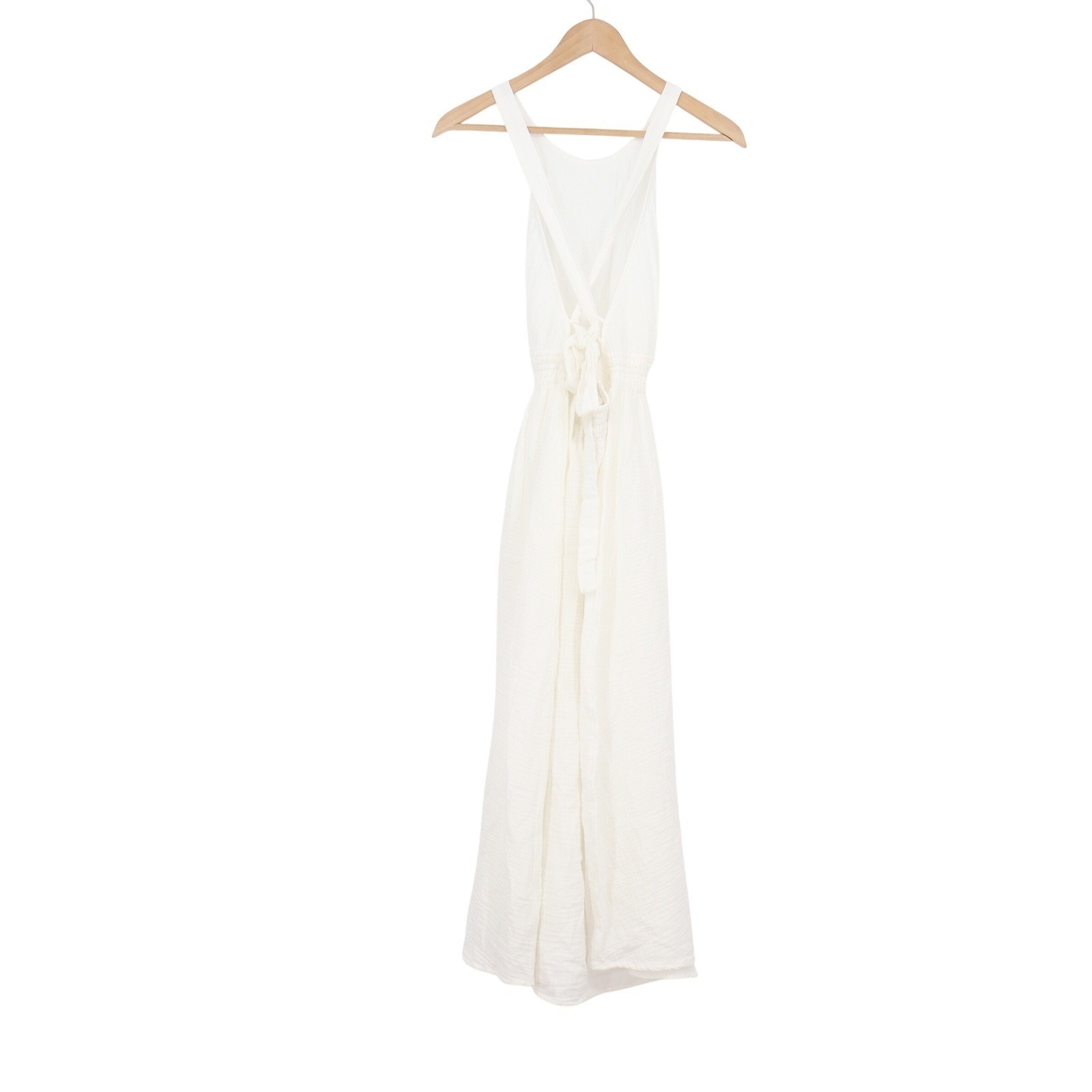 Little Moon Aritzia Aries White AirPlush Organic Cotton Gauze Midi Dress XS NEW