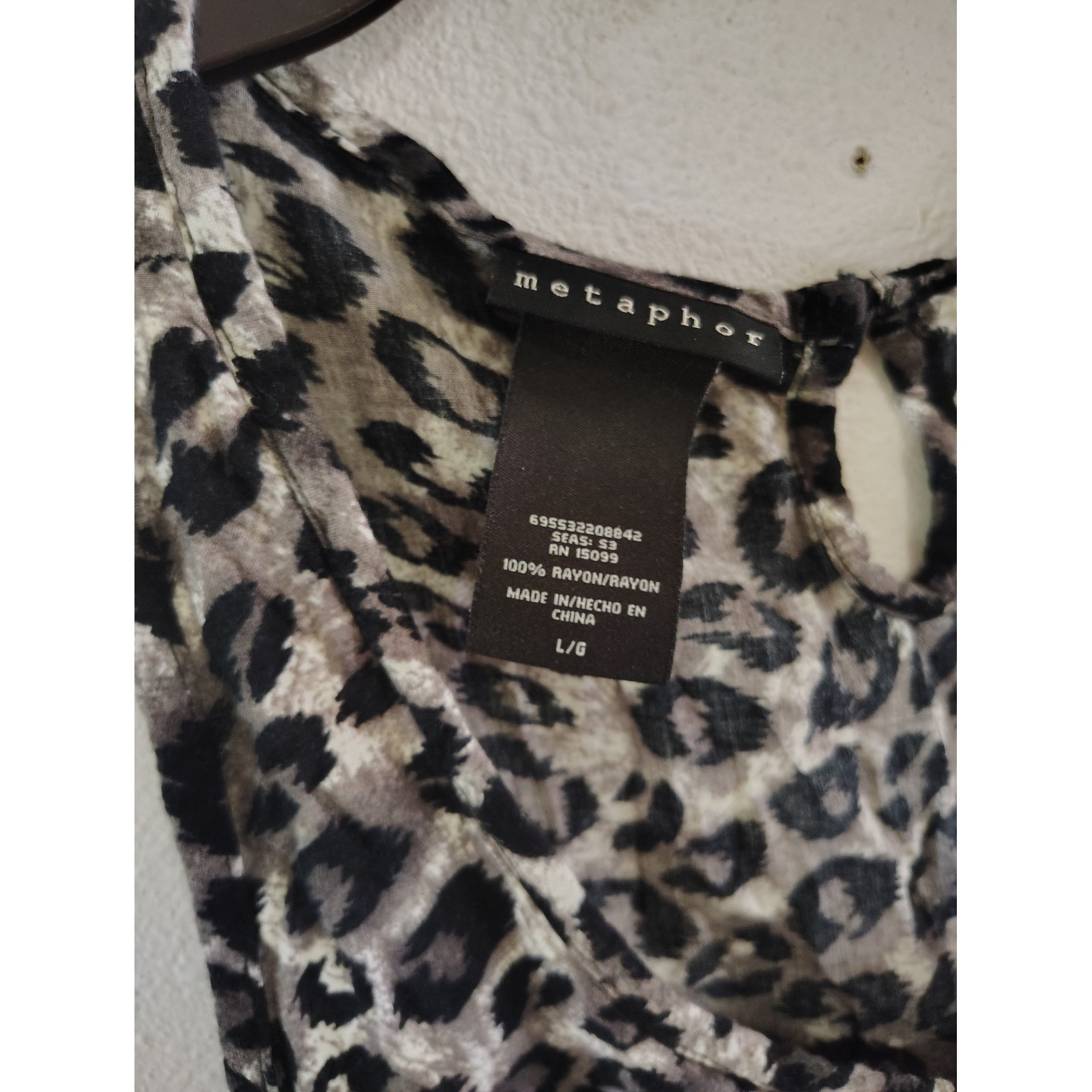 Metaphor Women Leopard Print Asymmetrical Sharkbite Hem Sleeveless Dress Large