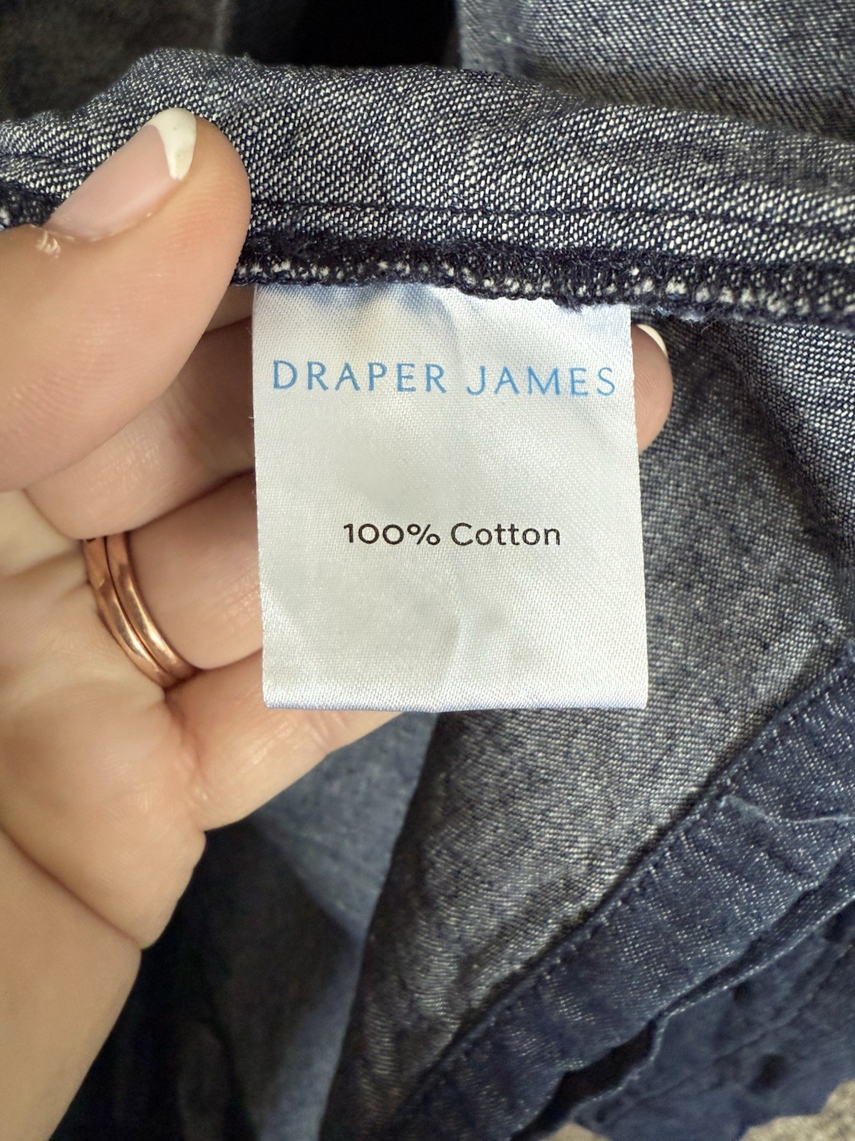 Draper James Size 8 Denim Shirt Dress Fall Winter Spring Boho Cowboy Western