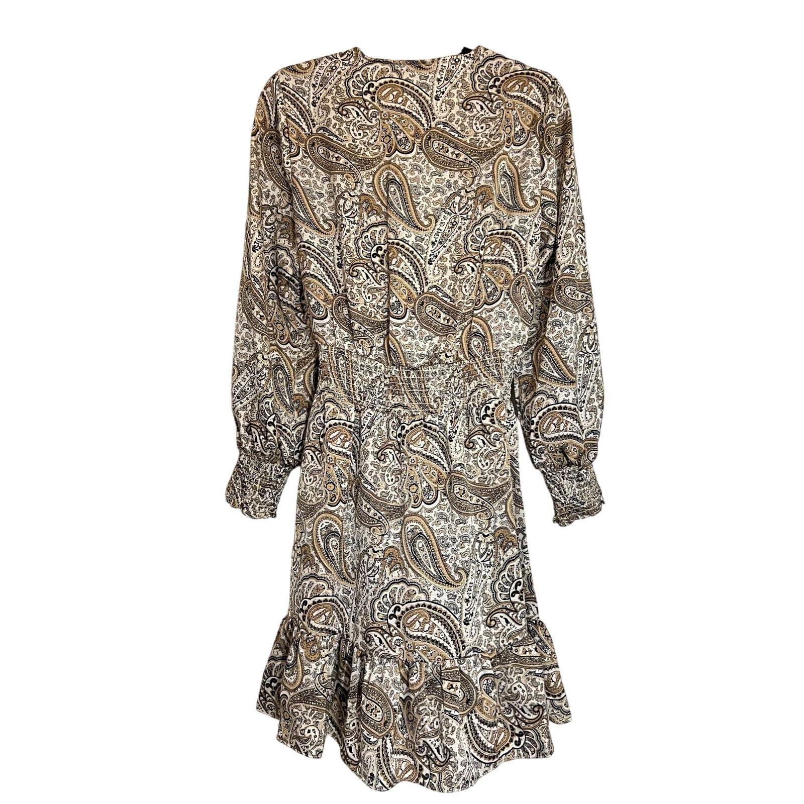 Michael Kors Faux Wrap Mini Dress Tiered Ruffled Skirt Paisley Print Size 0X