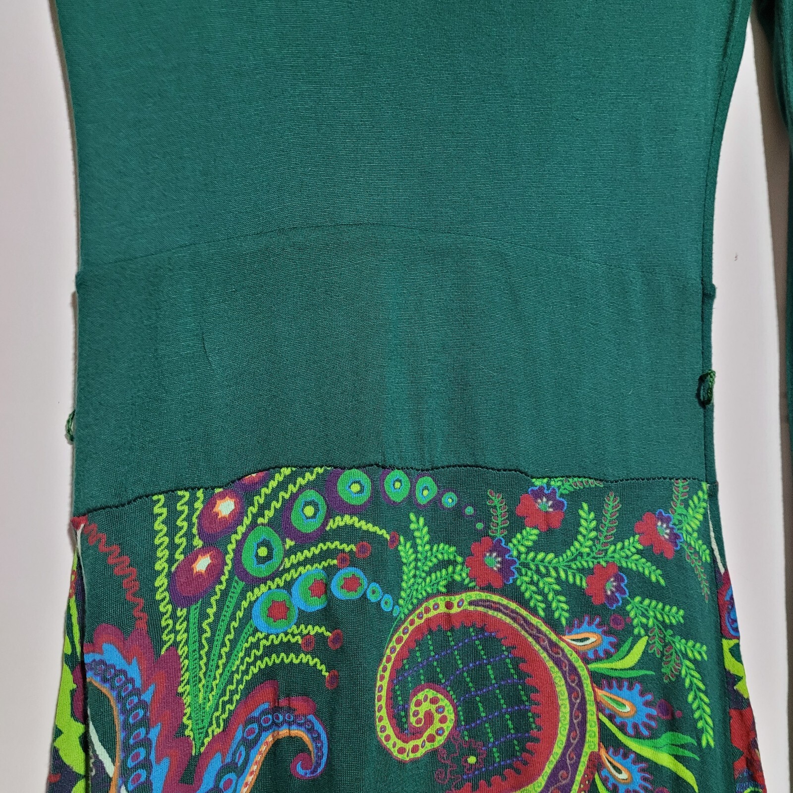 Desigual Vest Stella Green Printed Long Sleeve A-Line Dress Unique Women’s US XS