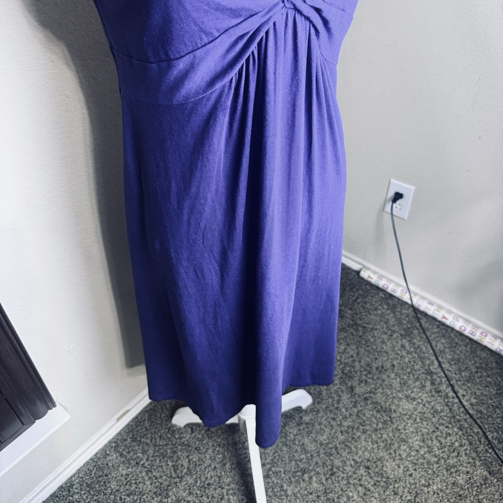 Old Navy Maternity Purple Shirt Dress Size XS Stretchy Jersey Knit Knot Front