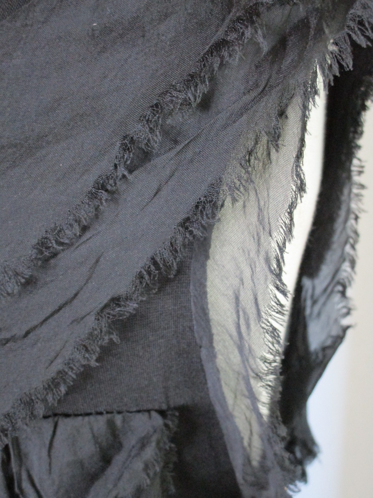 Italian Black Silk Tiered Ruffle Dress OS Boho Fairy Goth Festival Beach Grunge
