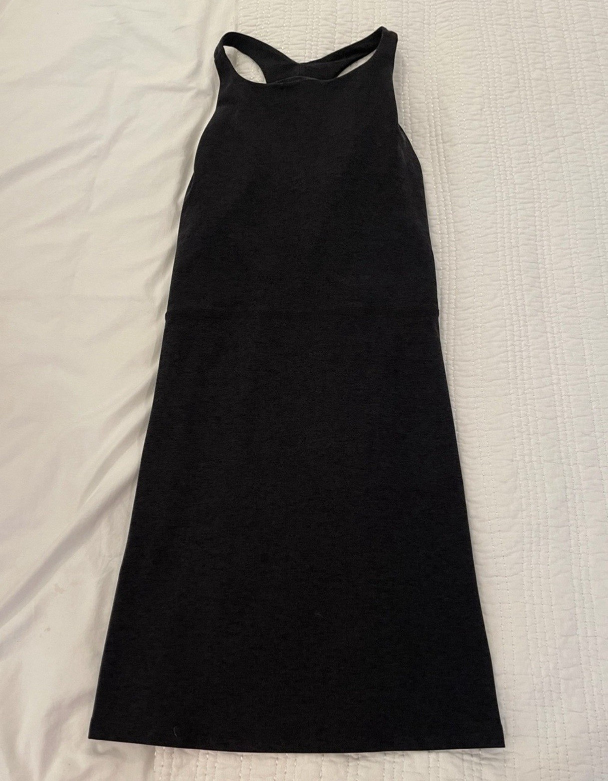 Beyond Yoga Black Scoop Neck Racerback Tank Dress Built-In Bra Sz XL