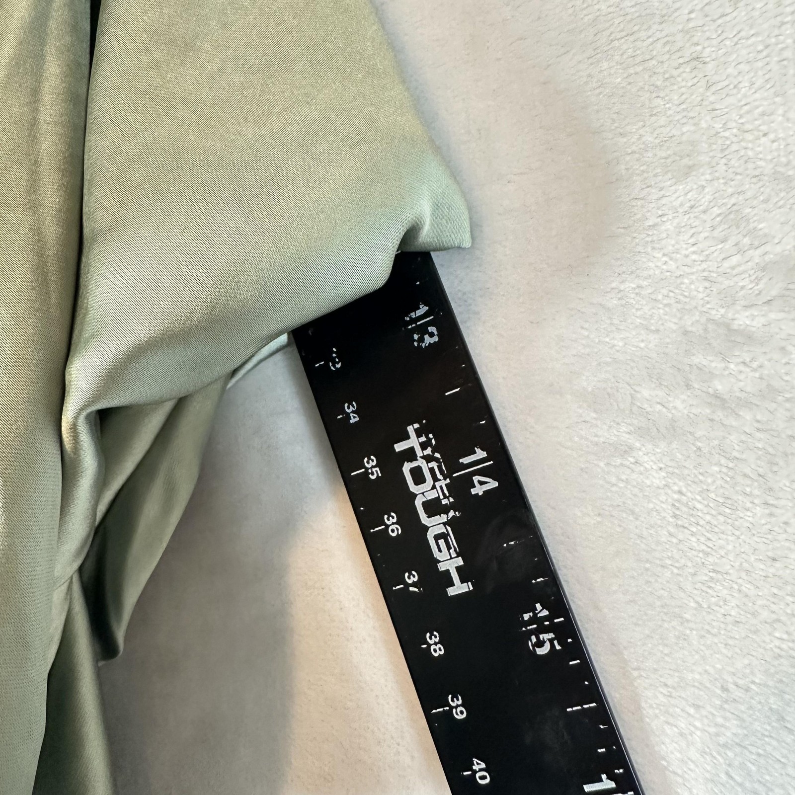 Billy J Dress Womens 8 Sage Green Satin One Shoulder Maxi Gown Side Slit Formal