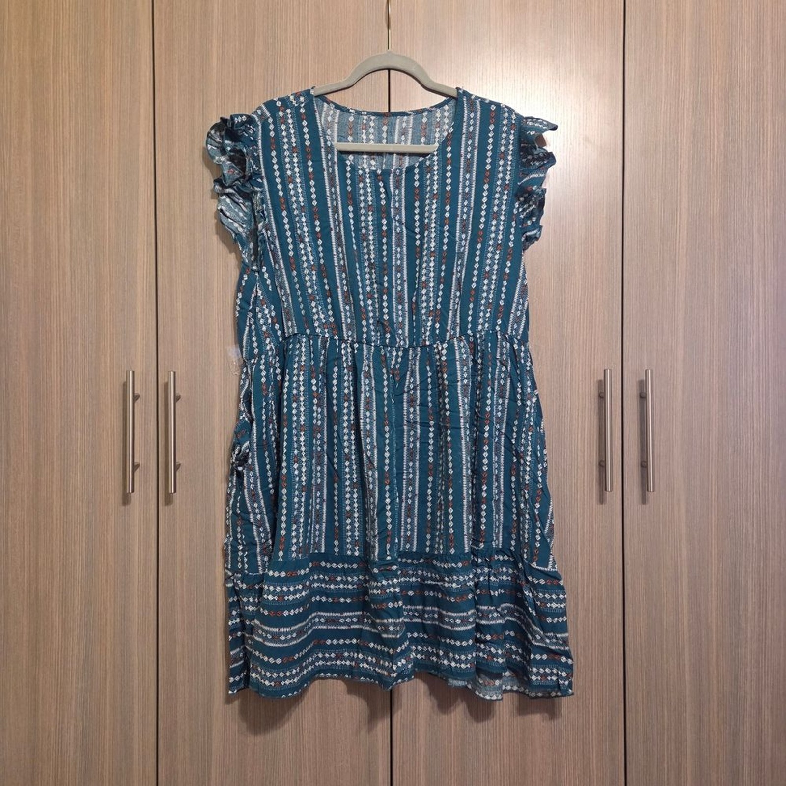 Blue and White Striped Dress
