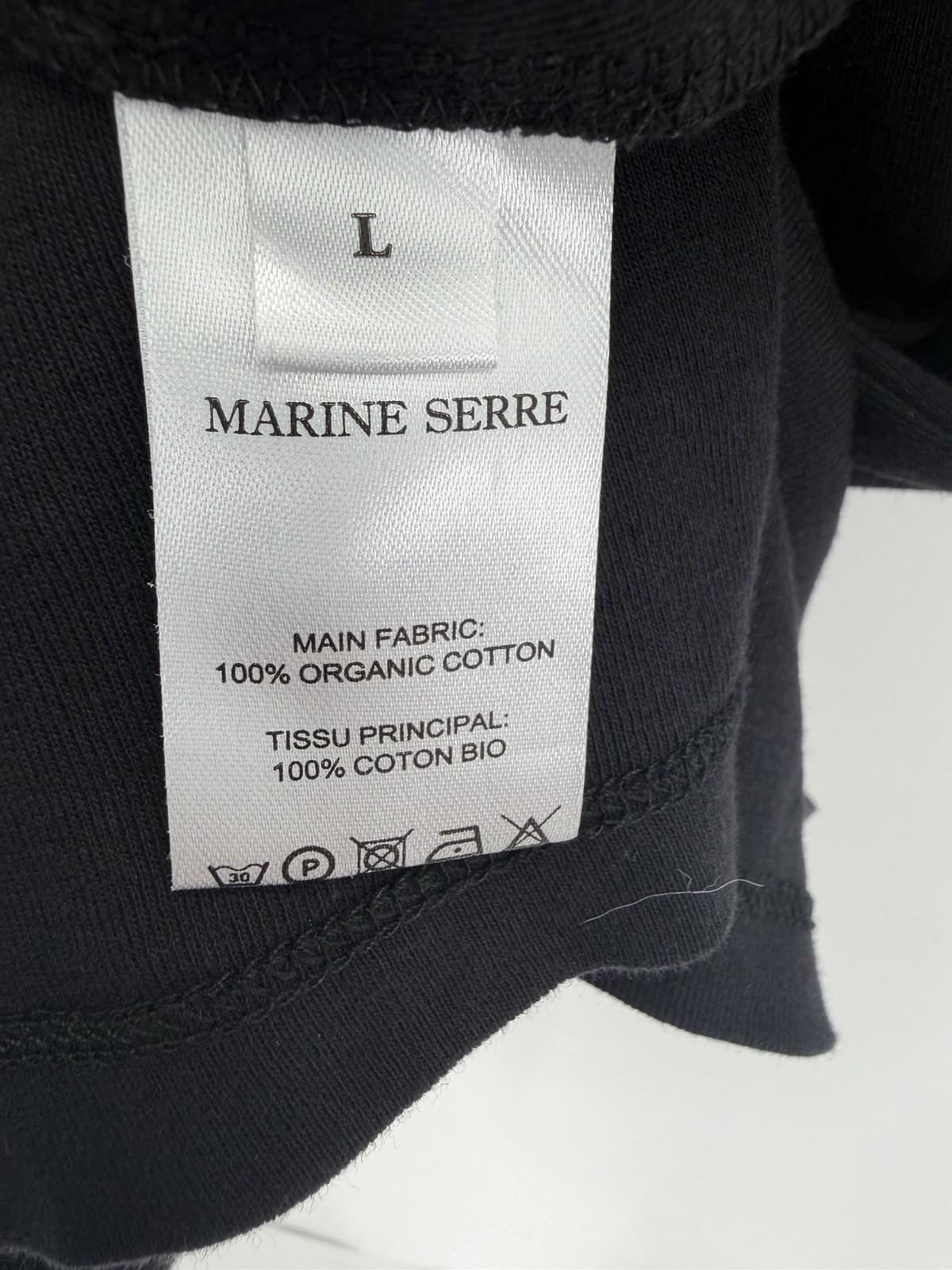 Marine Serre Moon Embroidered Slim Fit Cotton Jersey Black Mini Dress Size Large