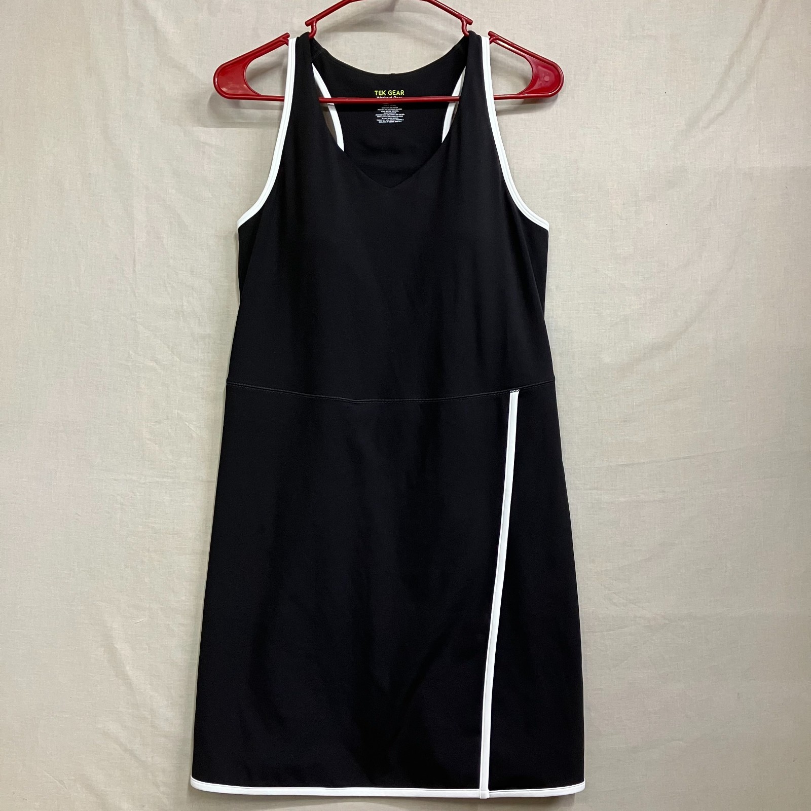 Tek Gear Athletic Dress Women’s Active M Black Racerback Sleeveless Slit Front