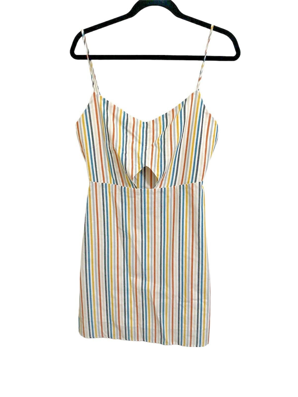 Altard State Dress Womens Size Large Fall Stripes Sundress Rainbow Pride Tie